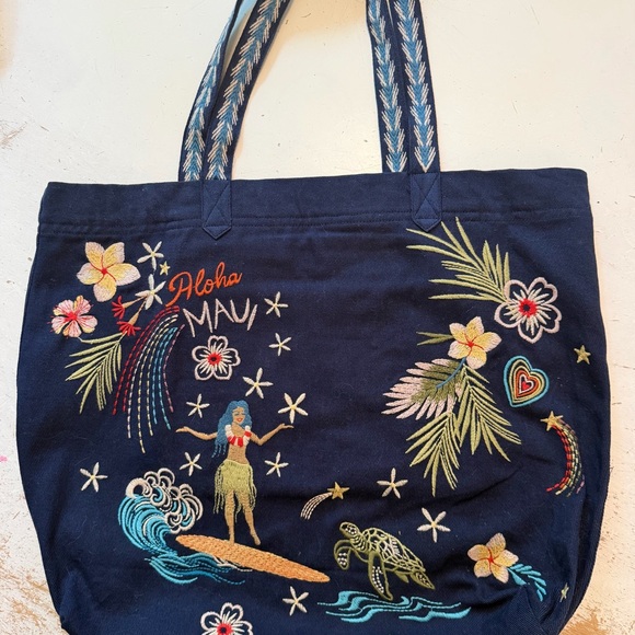 Johnny Was Handbags - Johnny Was Hawaii Embroidered tote bag